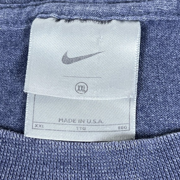 Vintage Nike Shirt Mens 2XL Blue Long Sleeve USA Made Swoosh 90s Athletic Tee - Picture 5 of 11